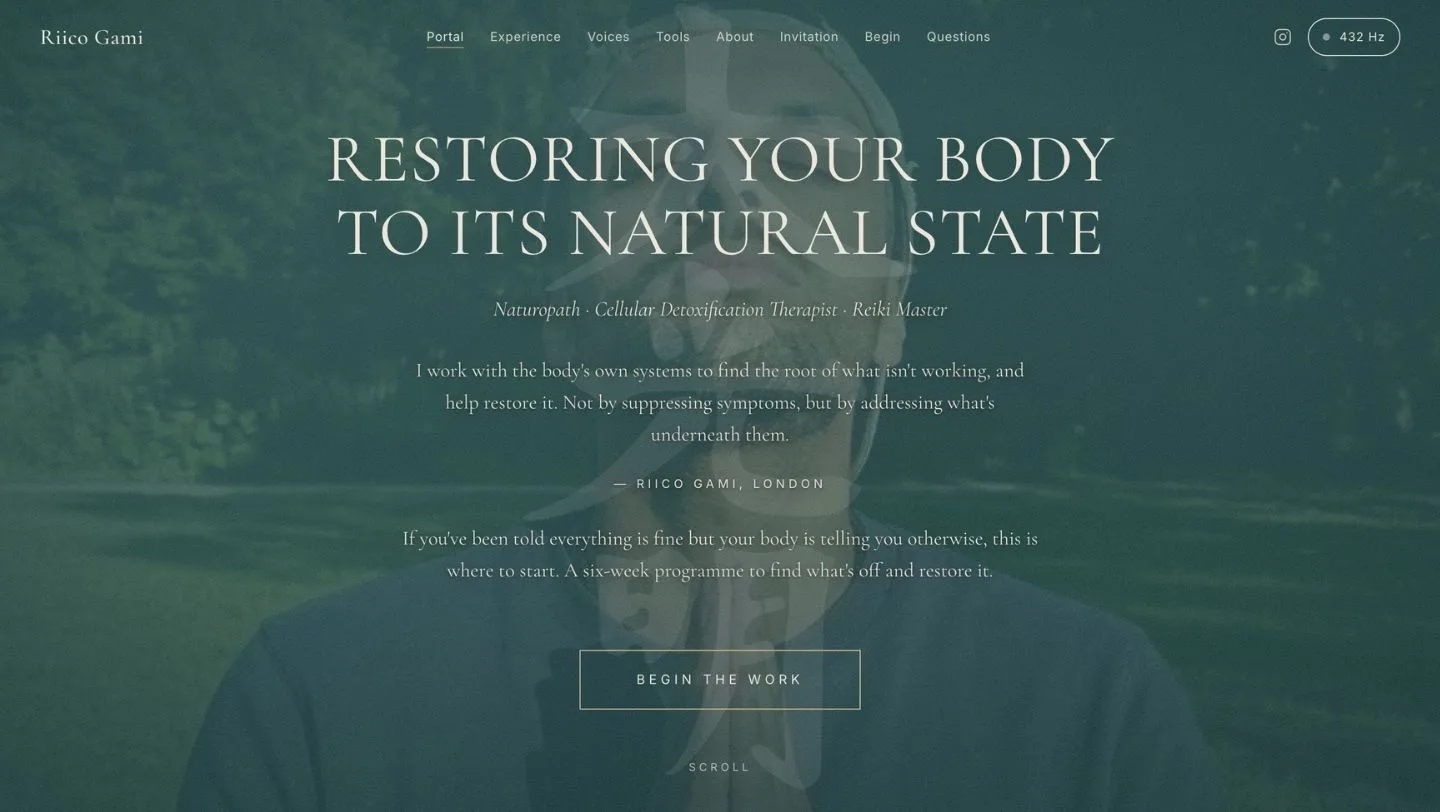 Riico Gami's portal: Restoring your body to its natural state